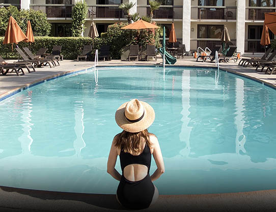 woman at pool