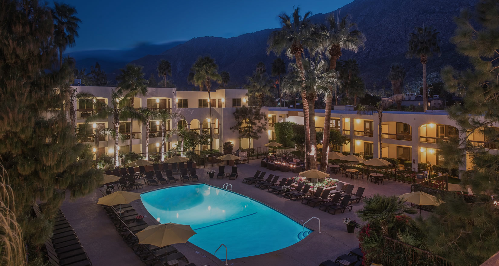 Palm Mountain pool at night