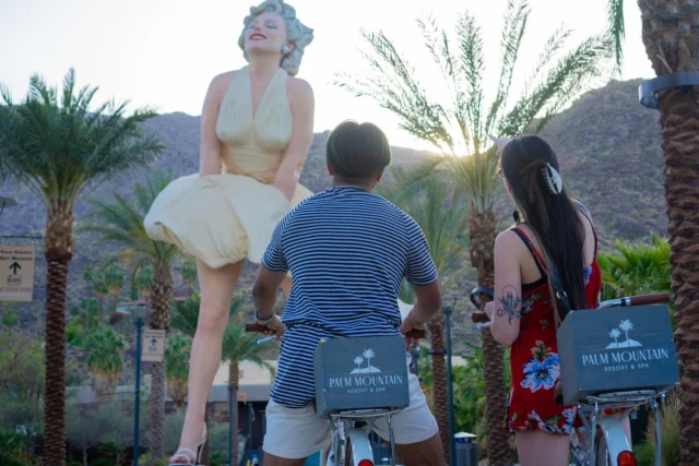 Step into the spotlight with our Marilyn Moment Escape in celebration of Marilyn Monroe’s 100th birthday. ✨ 

For just a $15 add on to our Best Flexible Rate, enjoy two mini bottles of champagne in your room upon arrival, a curated Old Hollywood map of Palm Springs, and easy access to the iconic Marilyn statue, just steps away or a quick ride on our vintage bike cruisers. 

Book your stay with the link in our bio!