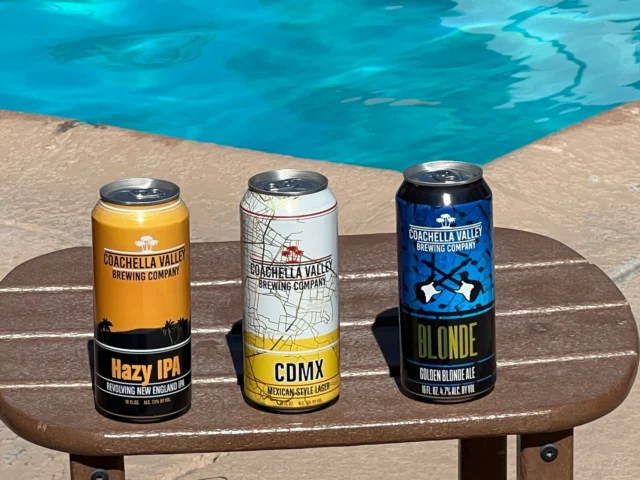 Desert sunshine calls for a cold local brew. 🍻

Make your getaway even better with our $20 Beer Trio featuring favorites from Coachella Valley Brewing Company. Add it to your reservation when booking!

Must be 21+ to purchase. ID will be verified upon arrival.